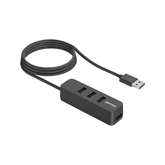 Buffalo USB3.2 Gen1 Bus Powered 4 Port Hub Black Overlay Model BSH4U145U3BK