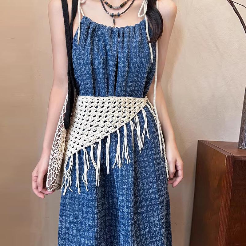 1 Stück Damen Dreiecksschal Y2K Verstellbar Quastenakzent Lässig Schickes Accessoire Für Reisen