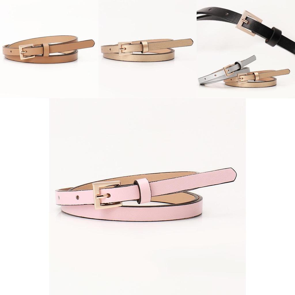 Fashion Minimalist Small Square Buckle Belt For Women With Alloy Pin Closure For Dress And Coat Accessory