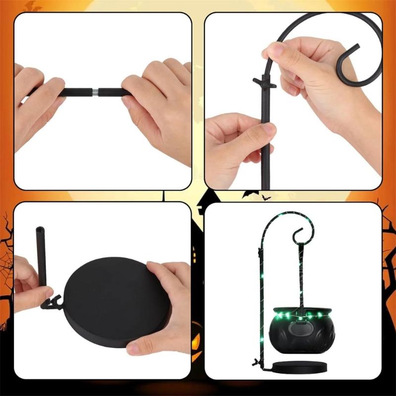 Halloween Decorations Witch Cauldron Candy Holder Metal Table Centerpiece For Home Office Or Festival Parties