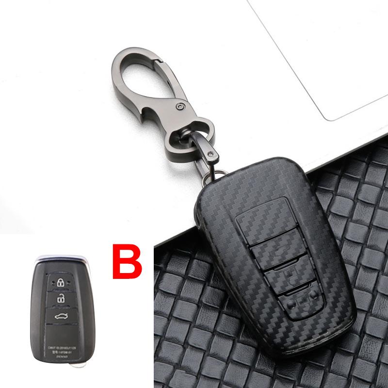 Carbon Fiber Auto Schlüssel Abdeckung Fall Für Toyota C-HR CHR RAV4 RAV 4 Corolla Camry Avalon Land Cruiser Prado Prius   