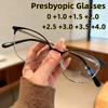New Fashionable Gold-Rimmed Anti-Blue Light Presbyopia Glasses Premium Cat-Eye Reading Glasses With Plus Diopters 0 To +4.0