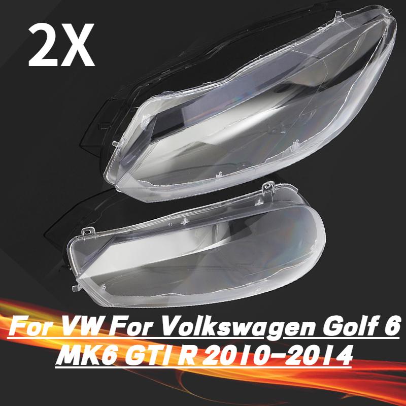 2ks stínidlo do auta, čirý přední světlomet, kryt světlometů, plastový kryt pro VW, Volkswagen Golf 6 MK6 GTI R 2010-2014