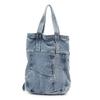 New Zipper Solid Color Denim Casual Youth Backpacks Interior Compartment Simple Handbags On Sale Large Capacity Women's Bags