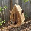 Rustic Wood Butterfly Bee House Teardrop Shaped Butterfly Habitat Shelter  Patio Decor