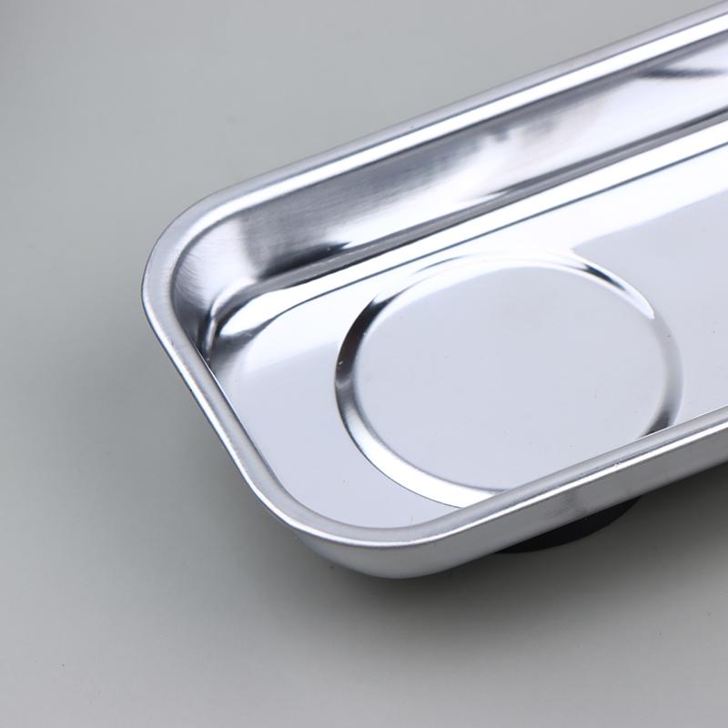 Stainless Steel Magnetic Trays Circular Rectangular Magnetic Parts Bowl Bolts Nuts Screw Storage Tray Metal Tool Holder Plate