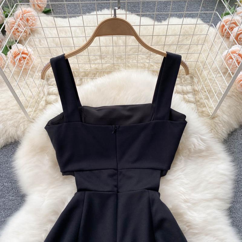 Sommer Casual Square Kragen Overall Frauen Hohe Taille Elegante Lose Breite Bein Cargo Hosen Weibliche Mode High Street Wischen Sie Ihren Brustgurt Overall