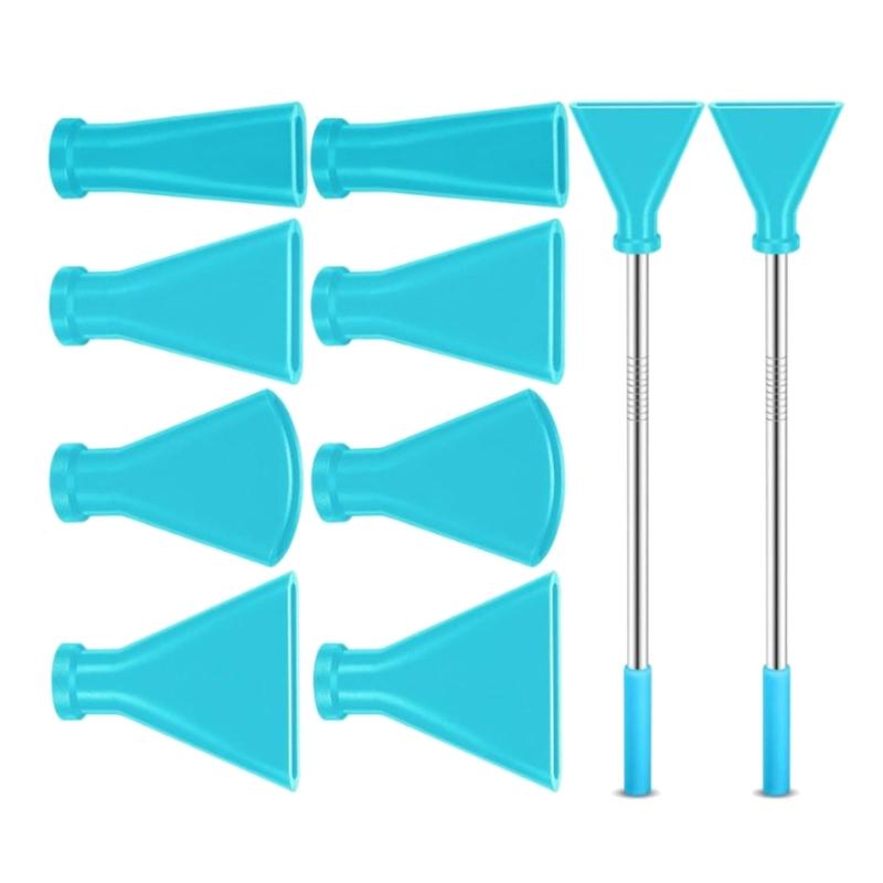

Multifunctional Acrylic Pouring Tool Set 8 Blowing Nozzles Stainless Steel Straws 4 Size Combinations Paint Supplies синий