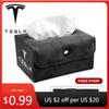 Bilklistermärke Bil Servettlåda Organizer Bil Sätesrygg Hängande Väska Förvaring För Tesla Model 3 2021 S X Y Stil Roadster Invadera