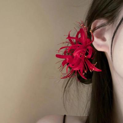 1/2/3 Adet Kız Saç Tokası Akıcı Metal Zincirli Saç Aksesuarı Hibiskus Çiçeği Tasarımlı Hafif El Yapımı Saç Klipsleri