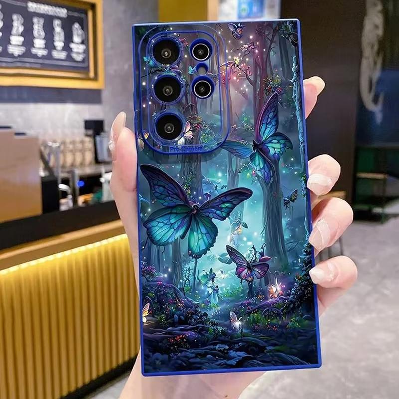 Glow In The Dark Butterfly Phone Case For Samsung A55 5G Case Galaxy A15 A35 A54 S25 Ultra S24 S23 FE S22 S21 S20 Plus Cover