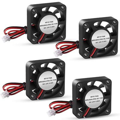 4PCS chladicí ventilátor 3D tiskárny, 4010 ventilátor 40X40 X 10mm Hydraulické ložisko bezkomutátorové DC 12v 24v chladicí ventilátory pro 3D tiskárnu