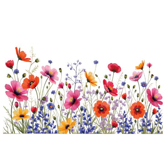 Spring Summer Flower Butterfly Window Cling Colorful Floral Window Sticker Removable Double-Sided Static Decals for Home Office Classroom Decor