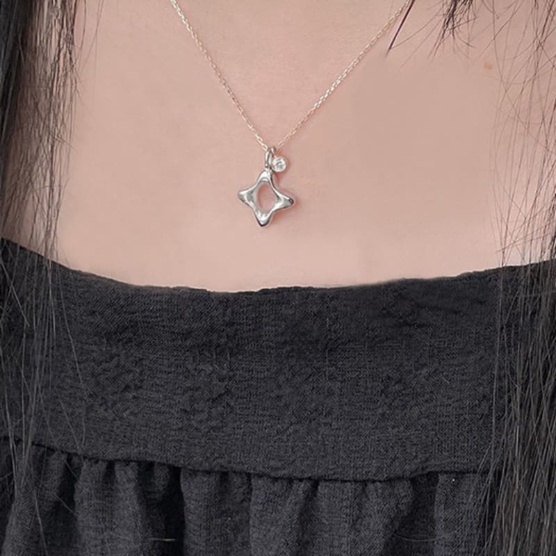 eveningbell [silver925] Tinsel necklace (2color)