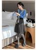 Woolen Women's A-line Pleated Skirt - 2025 Dark Gray Mid-Length Autumn/Winter Collection