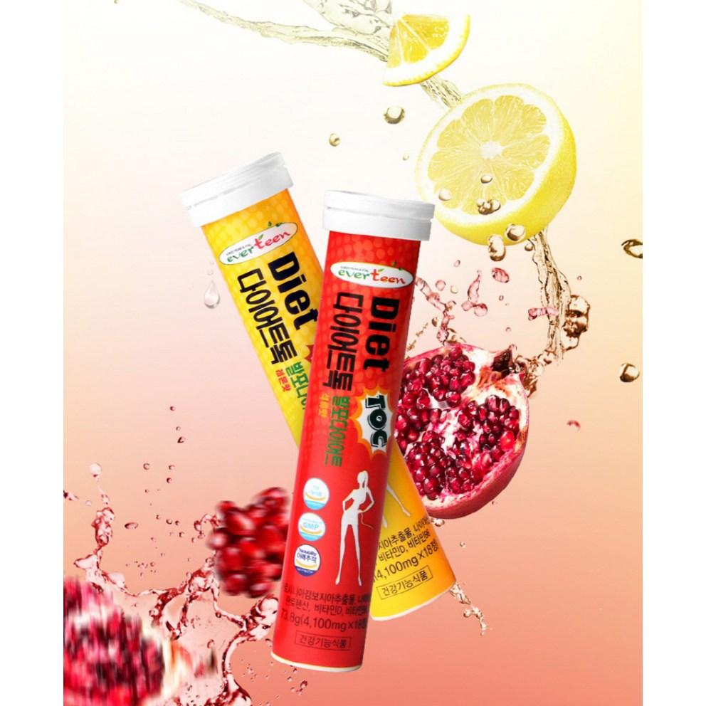 Evertin Dieet Talk Garcinia Citroen Smaak Bruistabletten, 18 Tabletten, 2 Verpakkingen