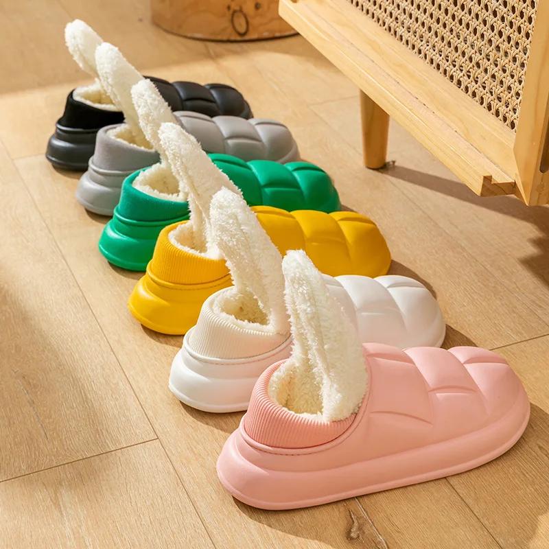 Fashion Autumn and winter waterproof cotton slippers, household slippers, household cotton indoor postpartum shoes, plush