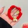 Rhinestone New Year Hair Rope Red Chinese Style Bracelet Elastic Snake Year Hair Ring  Girls
