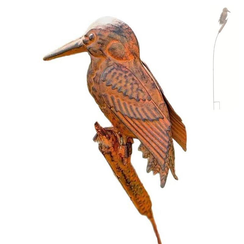 

Iron Bird Sculpture Outdoor Decoration Rusty Styles Garden Ornaments Durability Weatherproofed 1