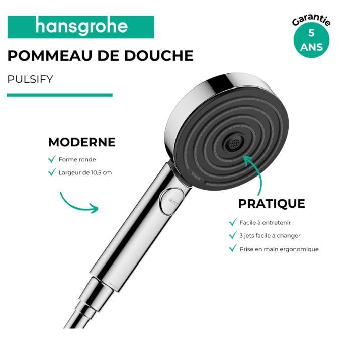 HANSGROHE Douchette à main 105 3jet Activation chromé Pulsify Select