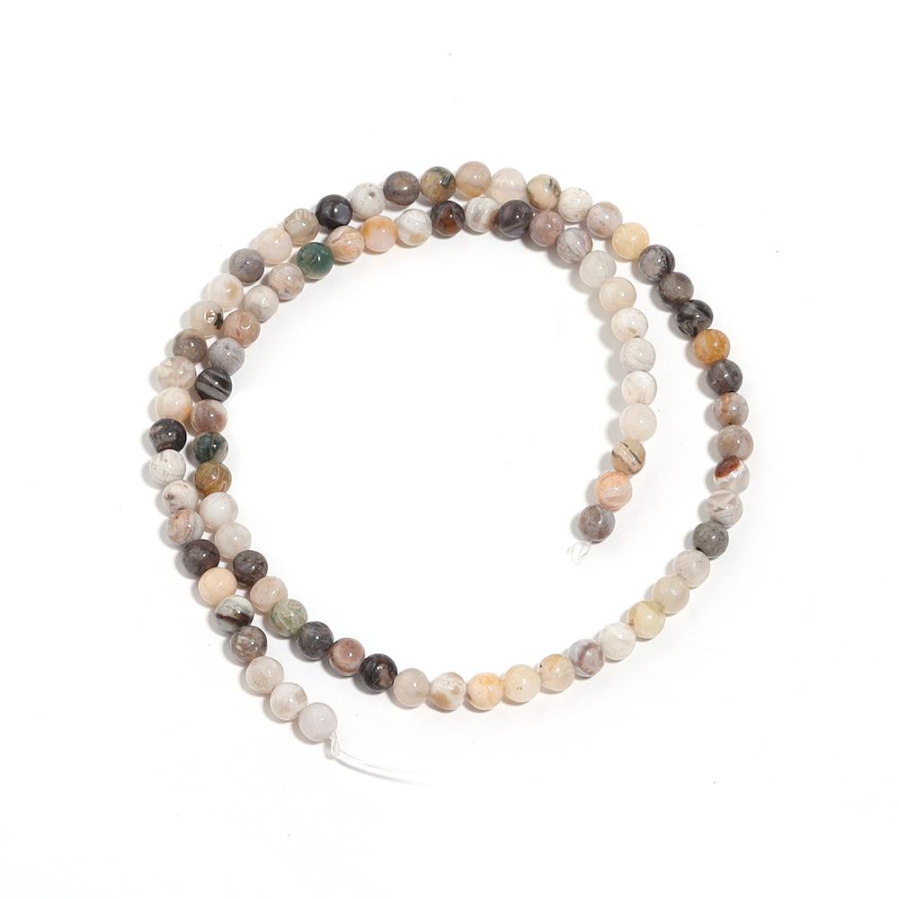 Natural Bamboo Leaf Agate Stone Beads 4 6 8 10 12mm Round Loose Gemstone Beads For Jewelry Making DIY Necklace Bracelet Supplies