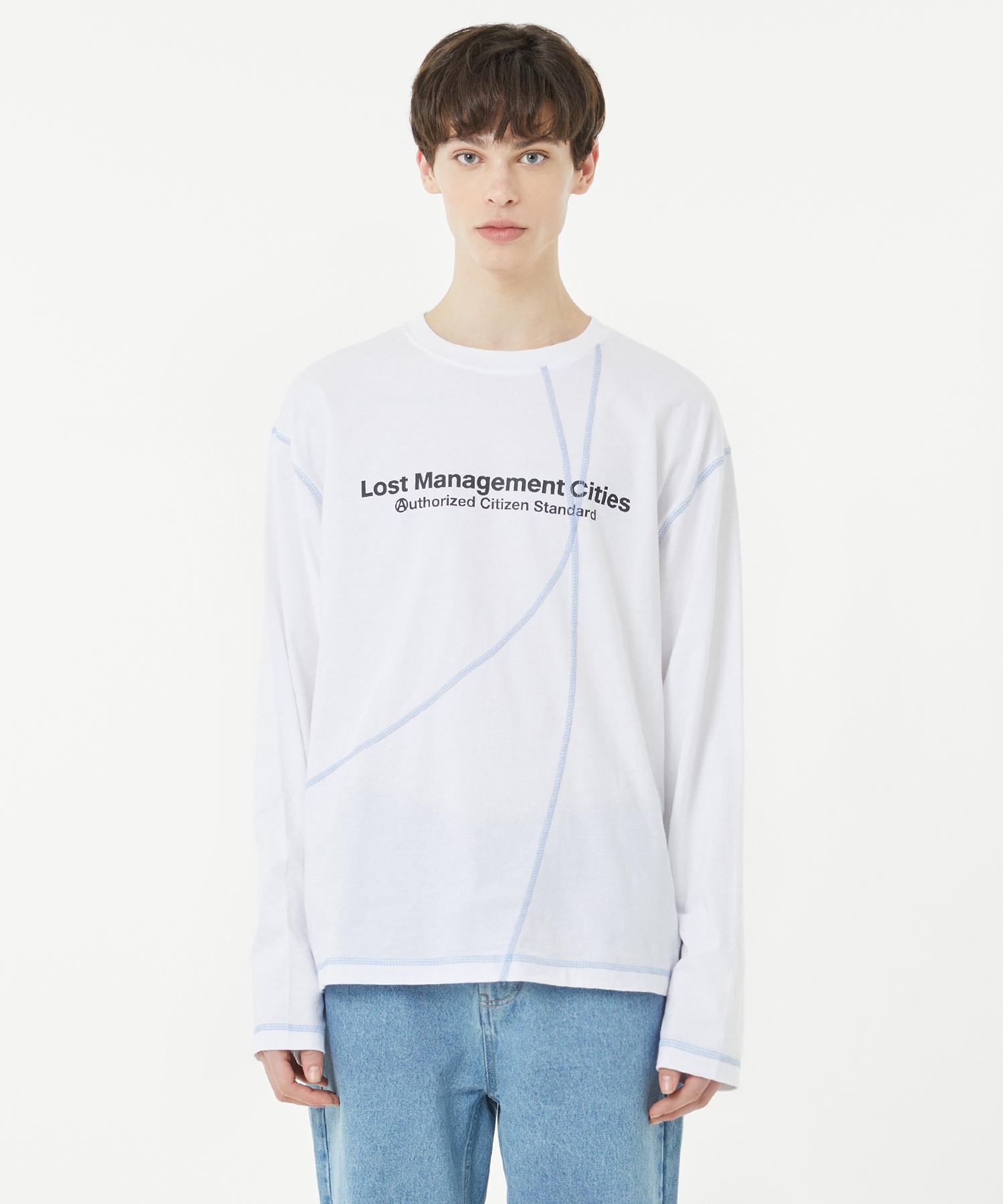 Lmc Cntrst Curved Long Slv Tee White White/Xl