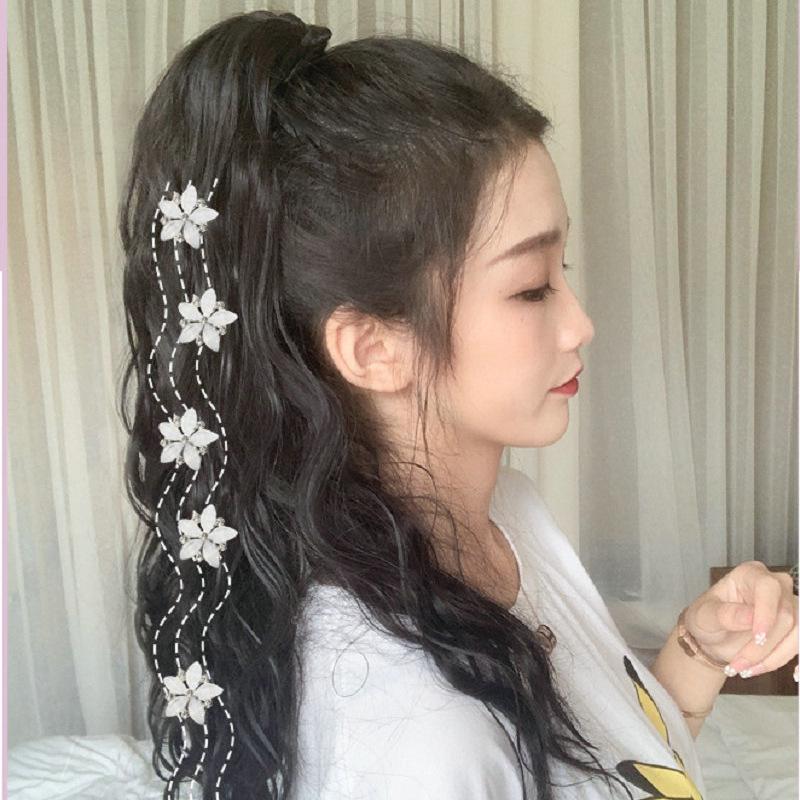 5 pezzi di cristallo bean fibbia fermaglio per capelli copricapo carta per capelli ragazze pettinatura clip per capelli intrecciati