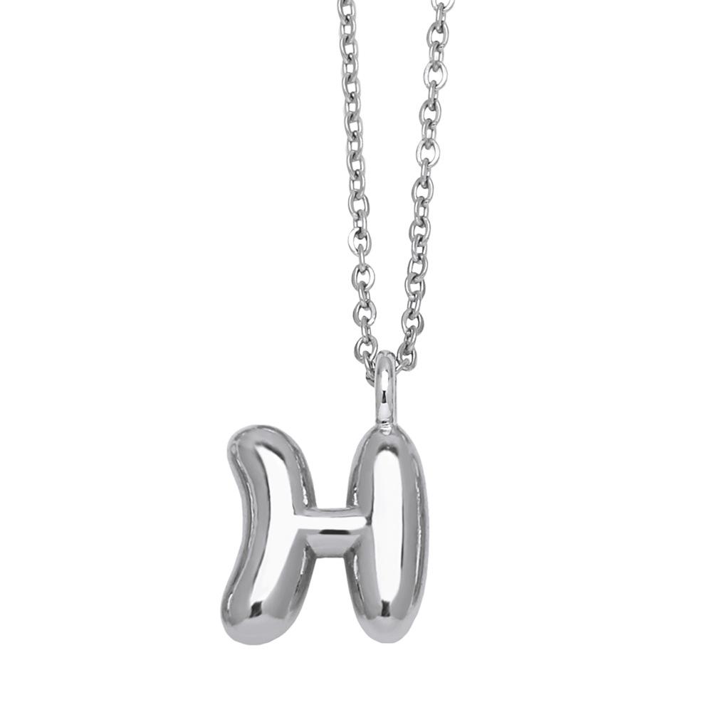 Creative Copper Color Chunky Balloon Bubble Initial Letter Pendant Choker Necklaces for Women Custom Personalized Jewelry