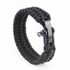 Survival Paracord Bracelet Men Three-Holes Adjustable U-Type Buckle 550 Parachute Rope Outdoor Camping Hiking Emergency
