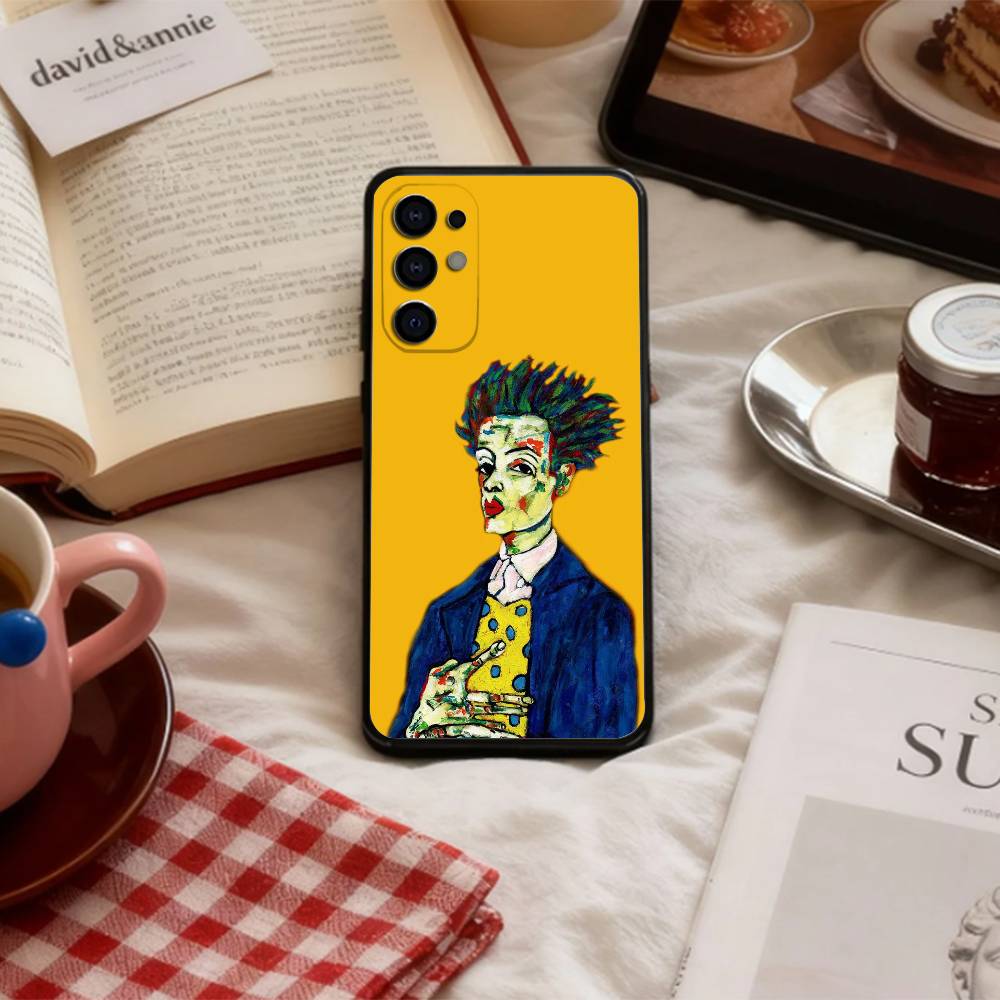 painter E-Egon S-Schiele Phone Case For Samsung S 25,24,23,22,30,21,10,9,Ultra,Plus,Lite,FE,4,5 G Soft Black Case