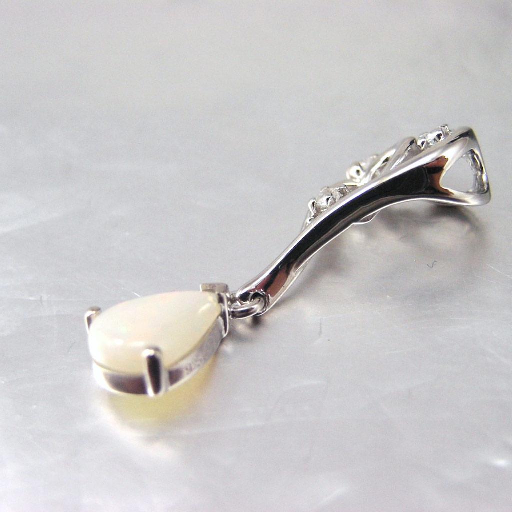 Les Trésors De Lily [F6080] - Pandantiv din argint „Zeița Opalului” placat cu argint alb (rodiu) - 25x8 mm