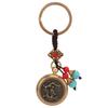 Keychain Pendant Vintage Retro Style Rotarting Dragon Pattern Metal Keychain Beads Ornaments for Bag Decoration Gift