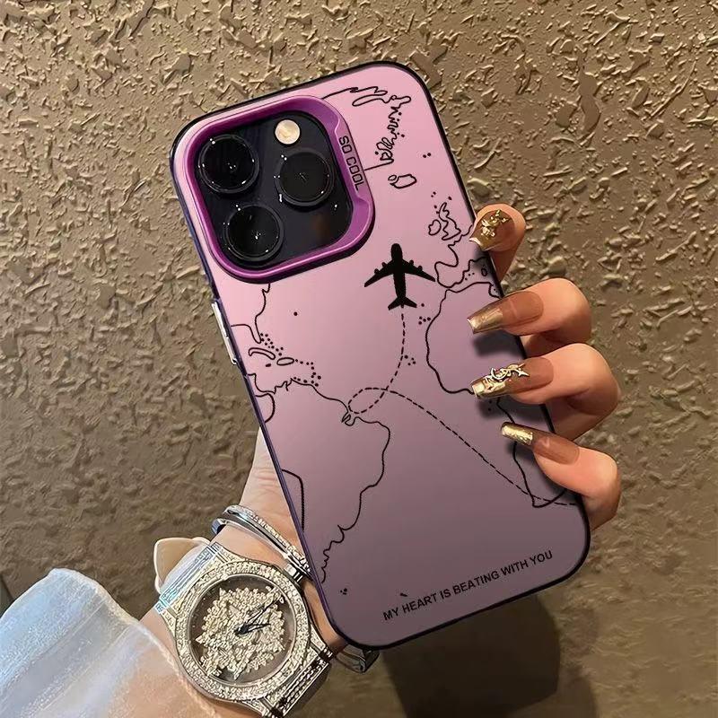 Energetic Airplane Map iPhone Case for Apple 16 Pro Max/15/14/13/12