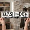 Retro Laundry Room Sign Distressed Metal Wall Art Sign Rectangular Decorative Sign for Home Game Room Decor