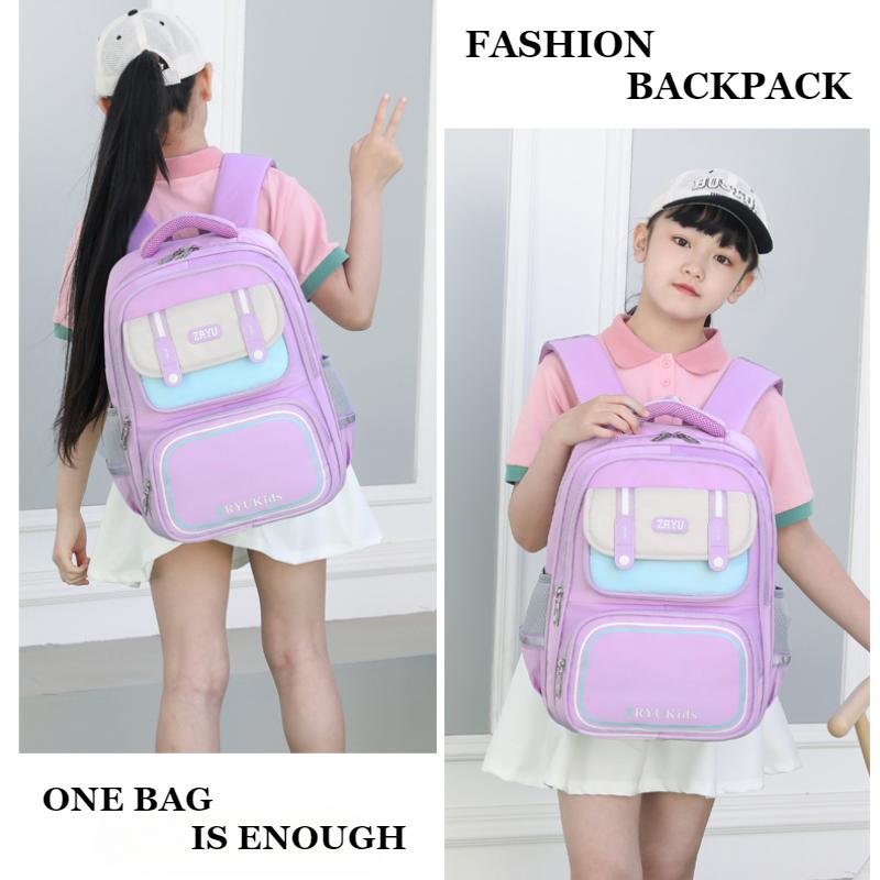 2025 New Children School Bags for Girls and Boys Fashion Macaron Spine Protection Book Bag Grades 3-6 Pupil Students Burden Reducing Teenager Backpack