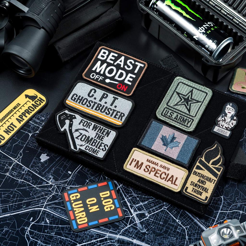 OneTigris Patch Base Patch Mat Hook Loop Patch Book Wall Hanging Hobby Storage Panel & (Patch - Black)