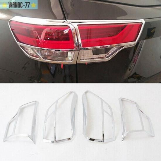 ABS Chrome Rear Tail Light Lamp Frame Cover Trim For Toyota Highlander 2018-