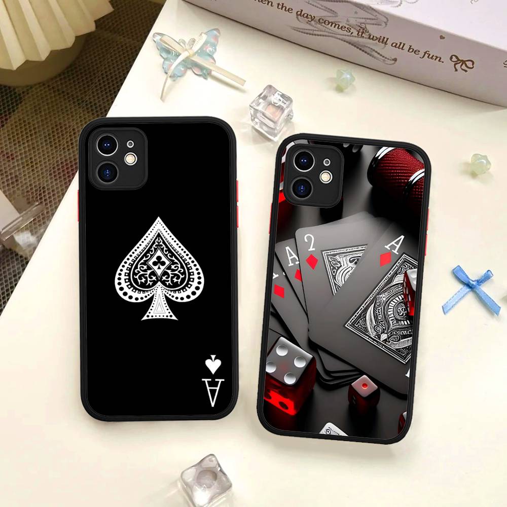 Poker Pattern Game Phone Case For IPhone 13 12 X XS MAX Pro Max 16 15 11 14 Pro Max Shockproof Matte Cover