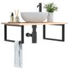 VidaXL Wall-mounted Washbasin Shelf Steel and Solid Oak Wood 3302633