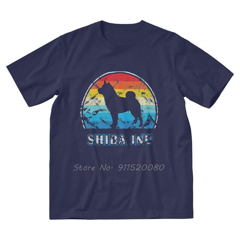 Retro Shiba Inu Vintage Dog Tshirt Men Streetwear T Shirt Short Sleeve Funny Dog Blockchain Tshirt Cotton Tees Top Clothes Gift