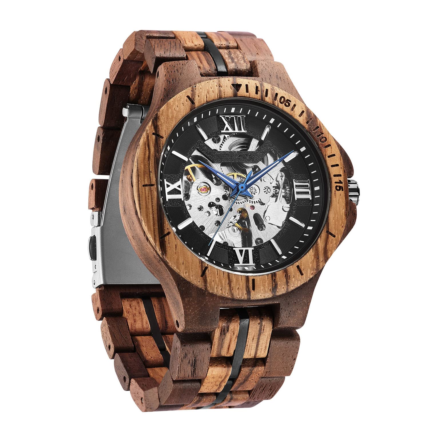 

Ostory Men s Retro Wooden Watch, Natural Wood Mechanical Automatic Analog Watch with Japanese Movement, Luminous Design, Casual Sports Watch for Men,