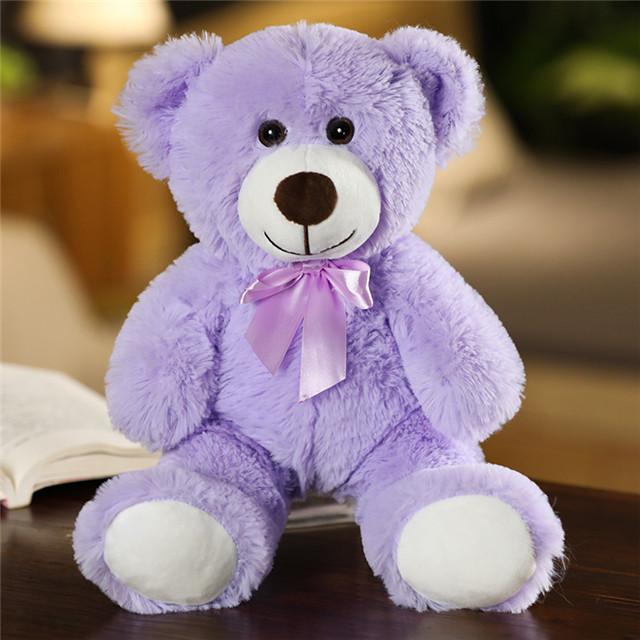 Cute Colorful Bow Tie Bear Doll Plush Toy Hug Bear Doll Children Birthday Gift Rag Doll Teddy Bear Home Living Room Bedroom