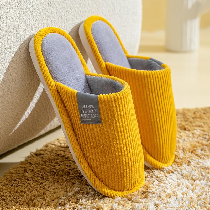 Autumn and Winter Home Cotton Slippers Couple Indoor Home Non-slip Thick Bottom Warm Plush Slippers
