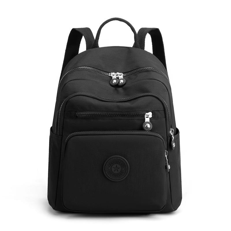 

Женский дорожный рюкзак, нейлоновый школьный рюкзак, легкий студенческий рюкзак большой вместимости чёрный