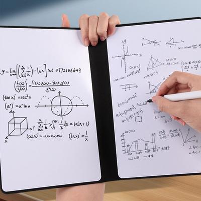 Folding A5 Whiteboard Notebook Reusable Business Whiteboard Notepad Leather Erasing Writing Board Office Supplies