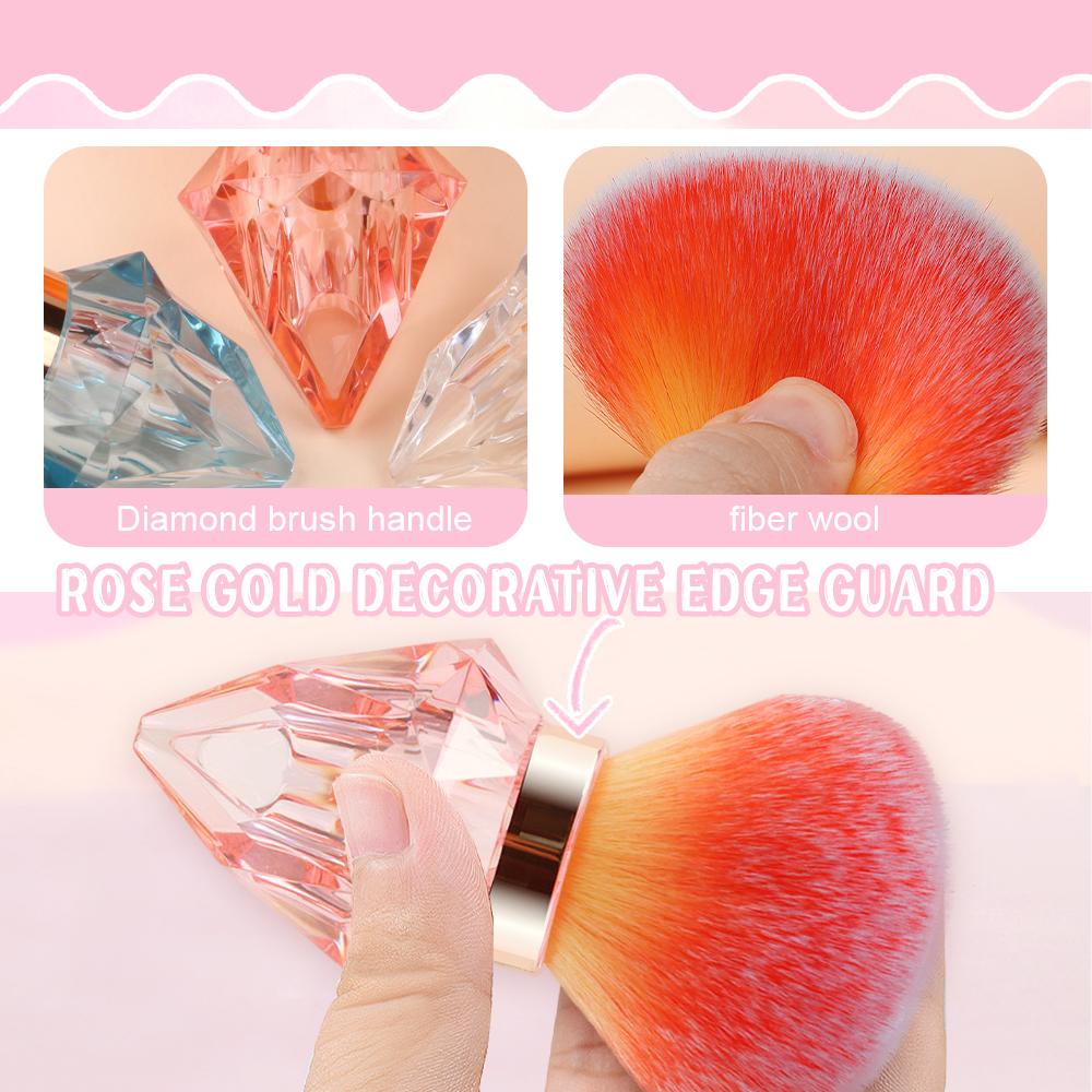 Nail Art Diamond Rose Head Brush Remove Nail Dust Brush Polish Powder Cleaning Tool Beauty Makeup Brushes Manicure Accessories