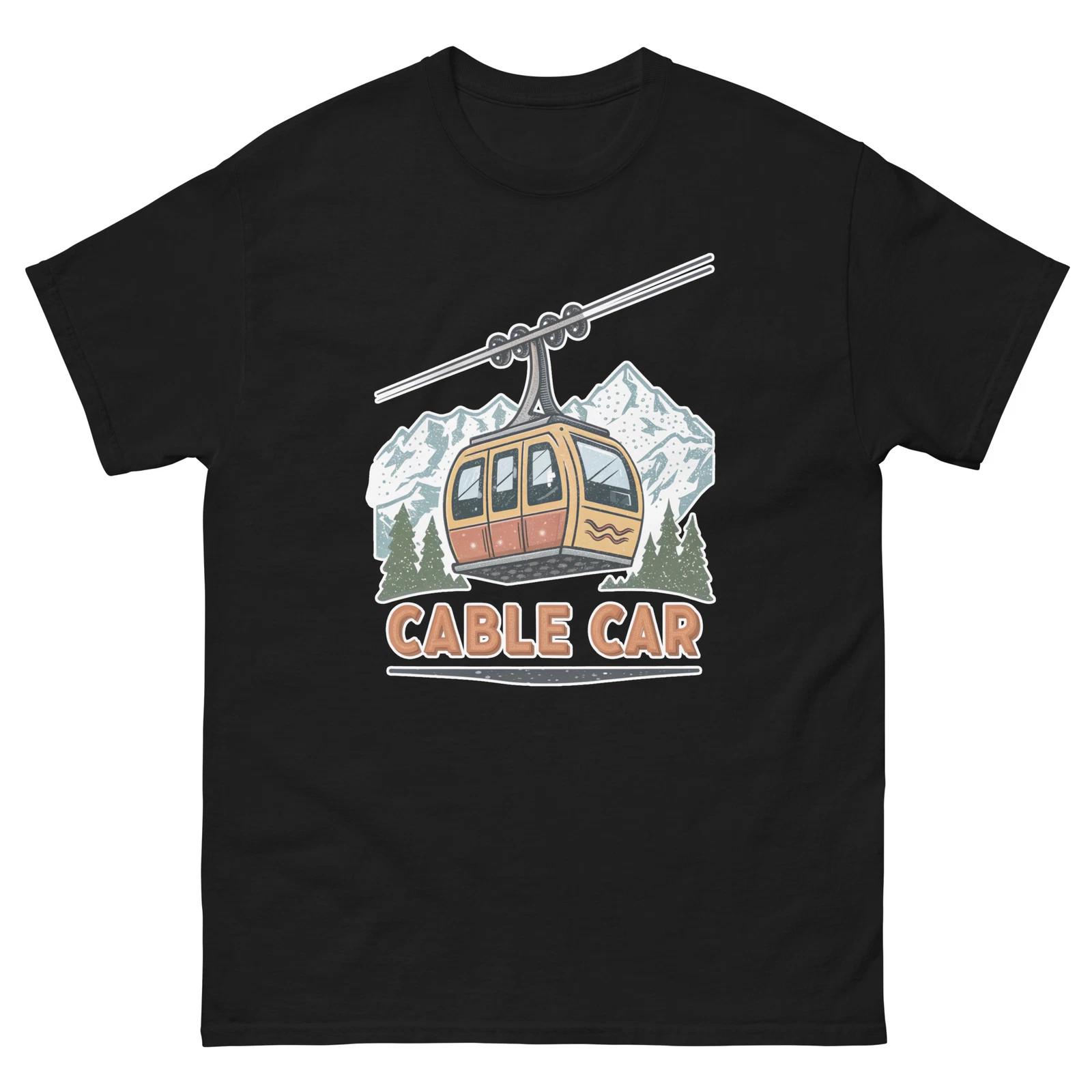 Cable Cars Mountain Ski Resort Town T-Shirt 4XL