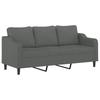 Vidaxl 3-Seater Sofa with Footstool, Dark Grey, 180 Cm, Fabric