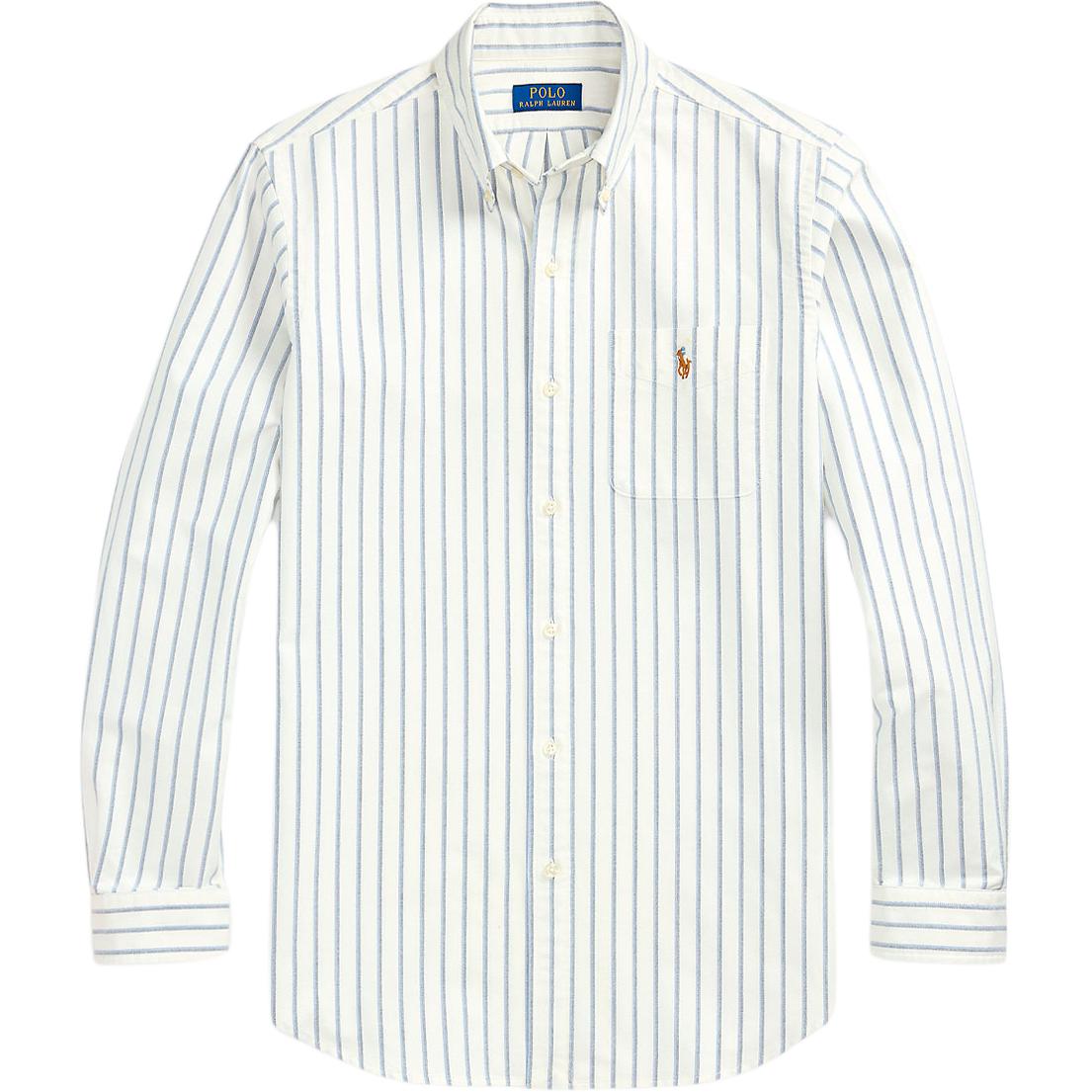 Polo Ralph Lauren Long Sleeve Striped Button-Down Slim Fit Shirt Men shirts White 710928918-006 S