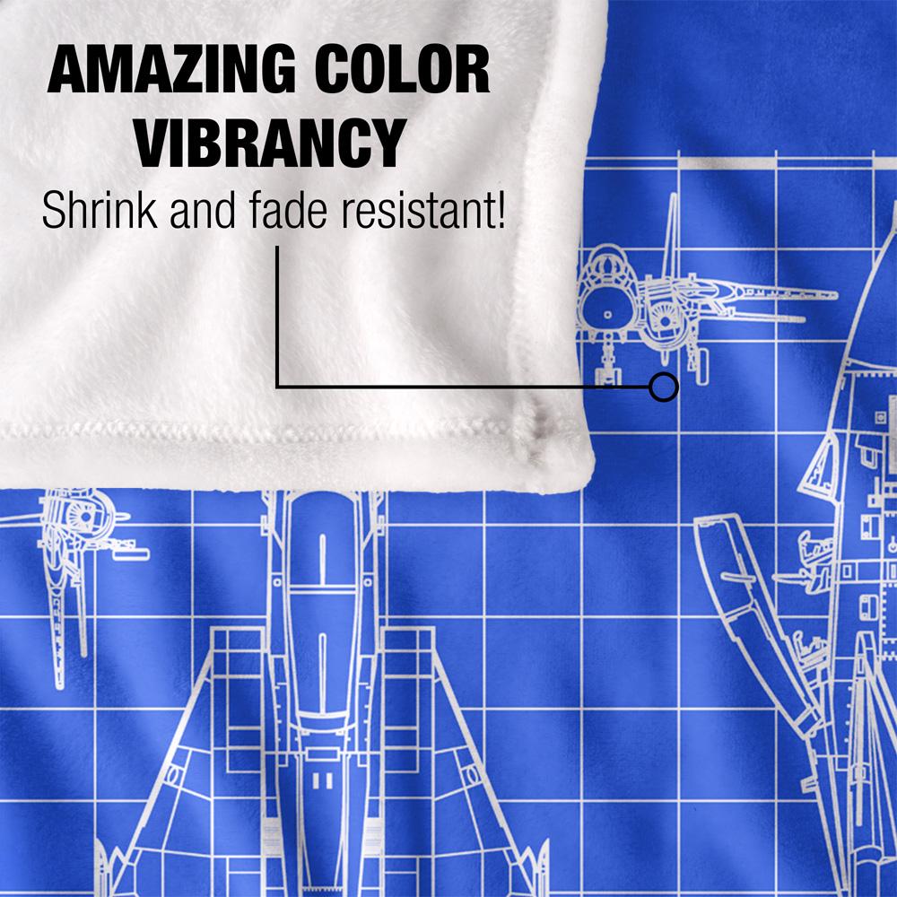 Top Gun Fighter Jet Blueprint Blanket